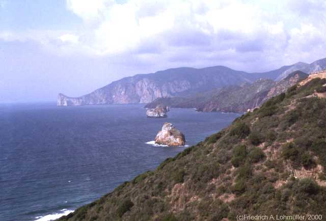 la costa a Nebida e Masua